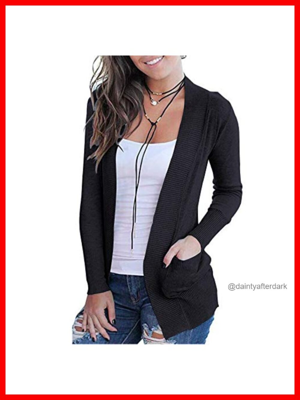 Open Front Long Sleeve Cardigan with Pockets Shawl Collar Ribbed
